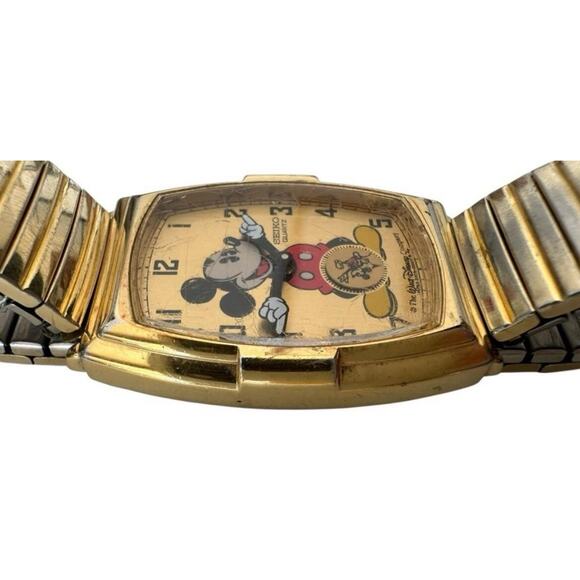 Seiko Mickey Mouse Gold Quartz Watch Disney 1980s – For Parts/Repair - Picture 5 of 11
